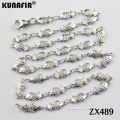 KUNAFIR Stainless steel silver white broad bean shape necklace Thanksgiving Christmas Day birthday gift chains 4.5MM 16''-40inch ZX069
